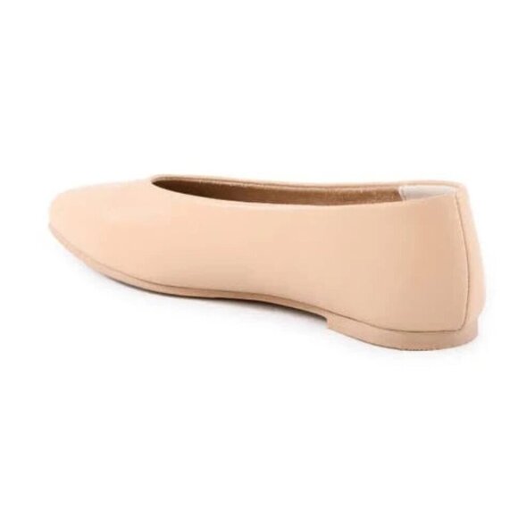 NIB Seychelles Dreamer Pointed Toe Flat Vegan Leather 6.5 Vachetta Beige - Picture 4 of 9